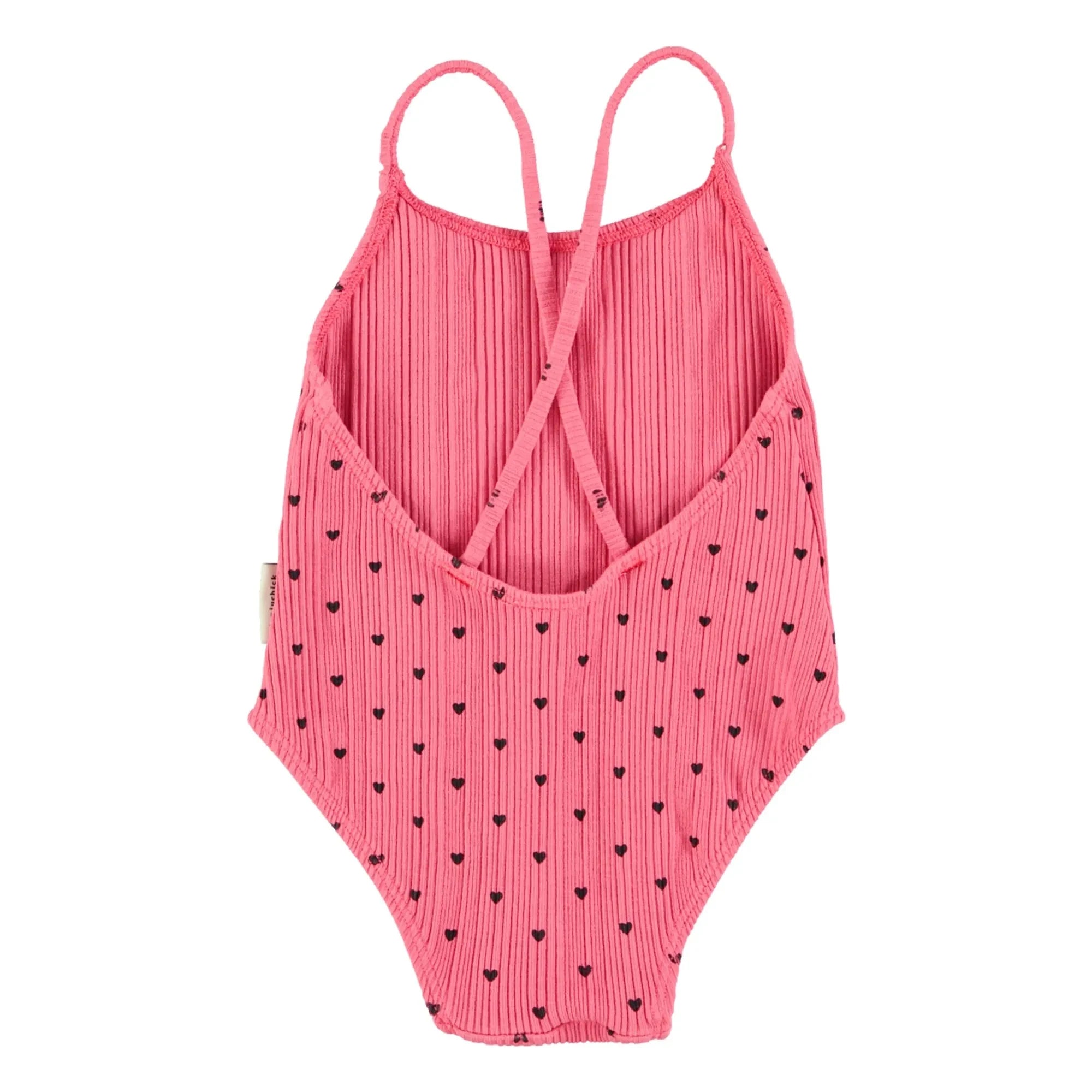 Piupiuchick - Gerippte Badehose Herz aus Bio-Baumwolle | Rosa