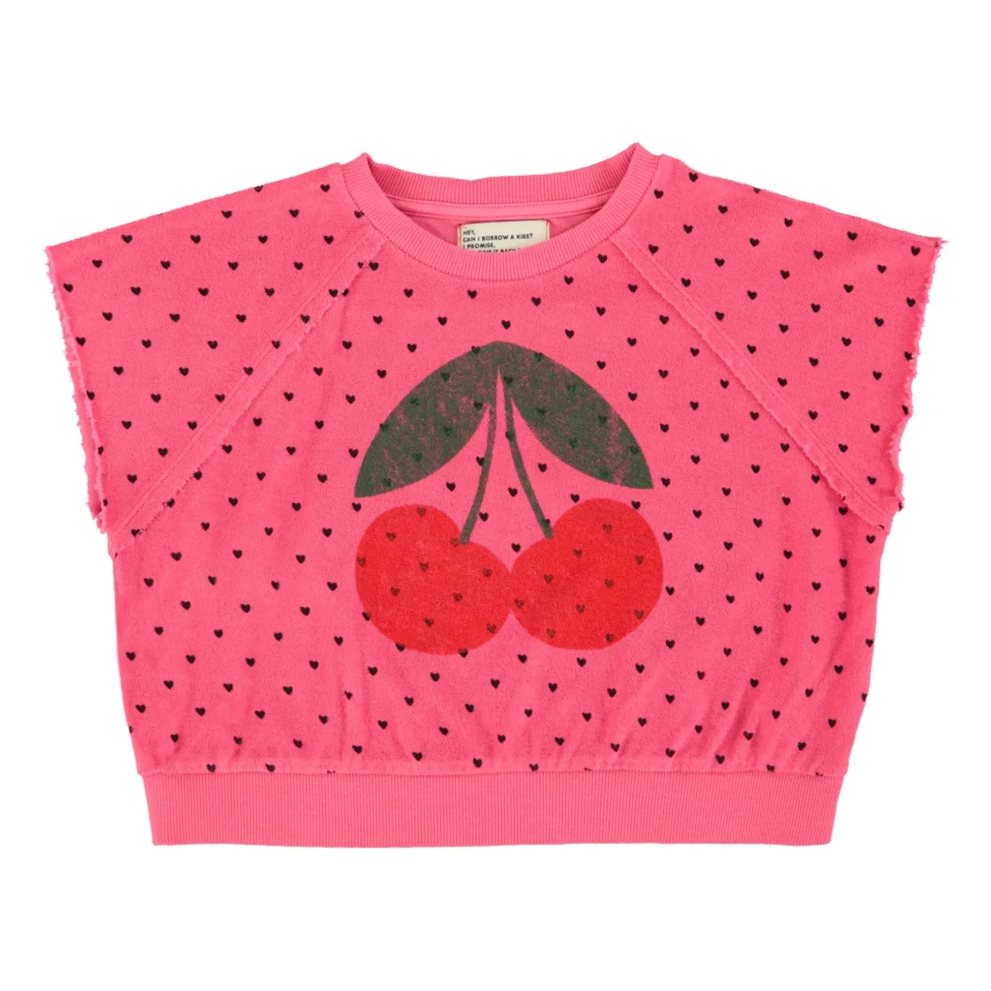 Piupiuchick - Kiraz Bio-Baumwolle Frottee ärmelloses Sweatshirt | Fuchsia