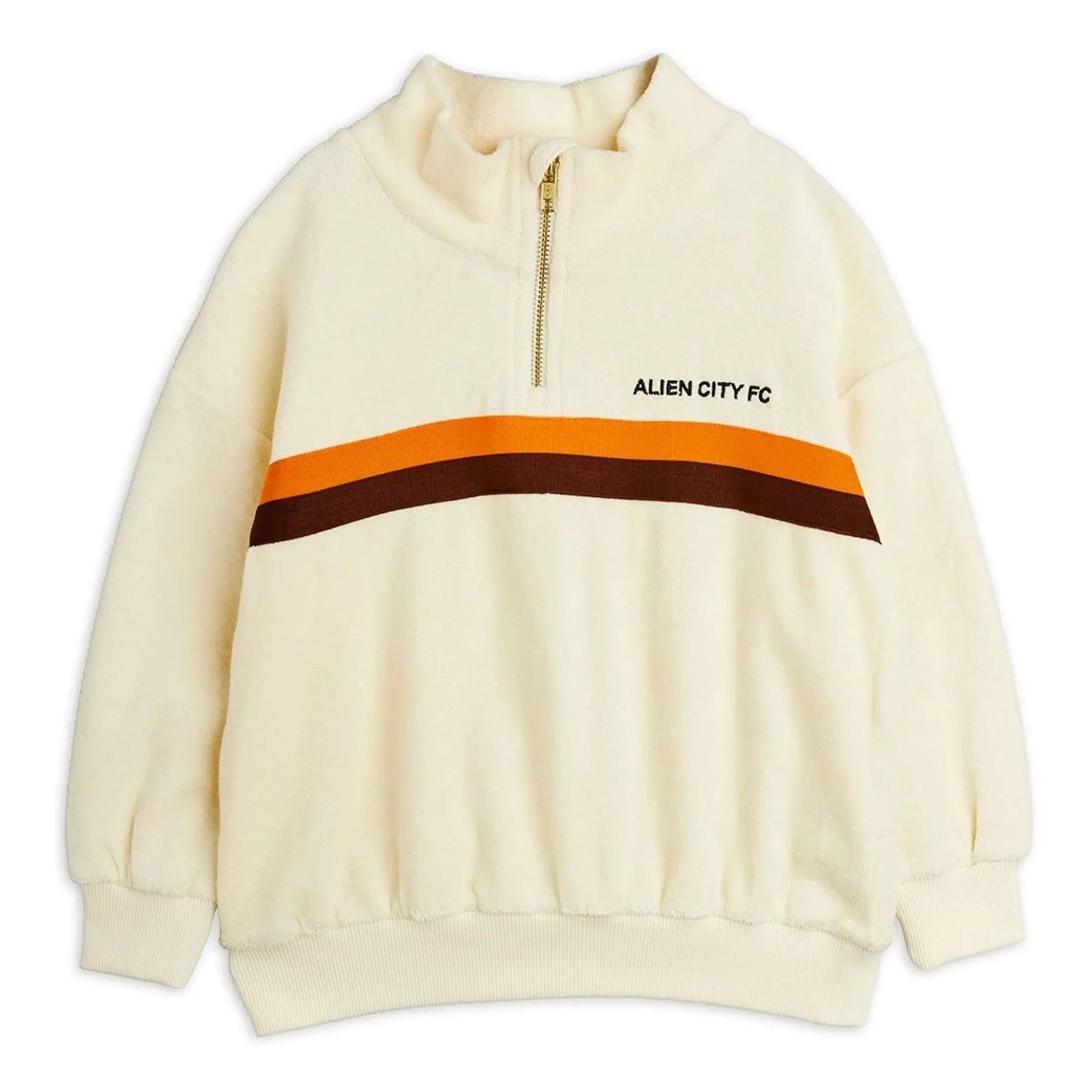 Mini Rodini - Alien City Bio-Baumwoll-Terry-Sweatshirt | Ecru