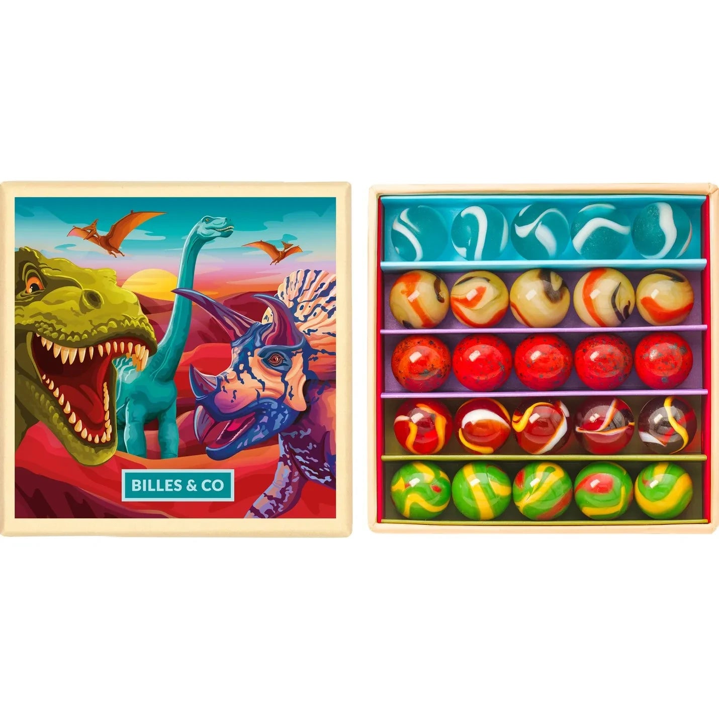 Billes & Co - Dinosaurier-Set - 25 Murmeln | Grün