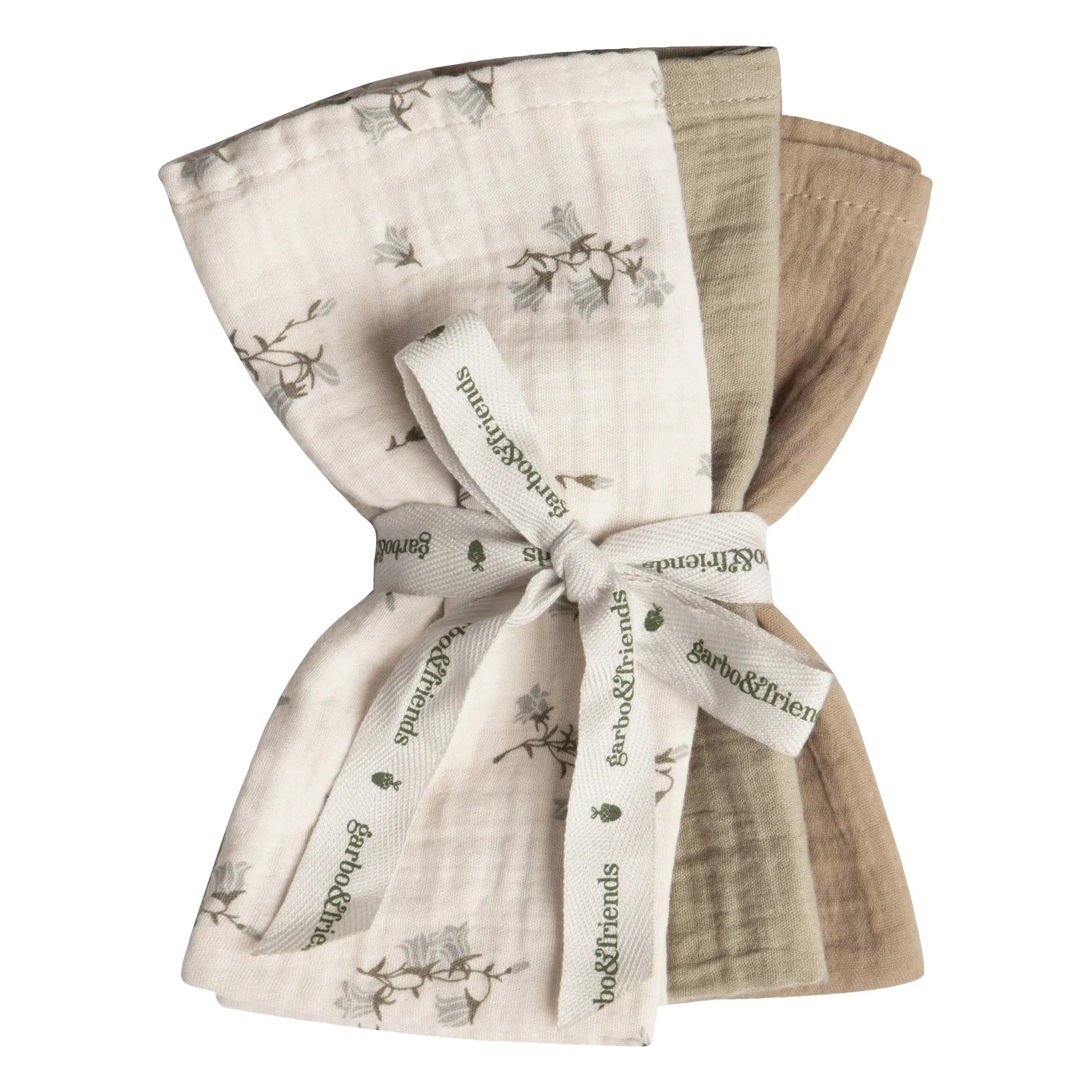 garbo&friends - Musselin-Spucktücher Bluebell - 3er-Set | Creme