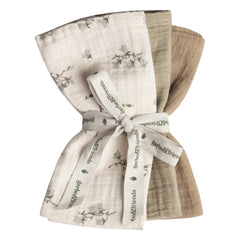 garbo&friends - Musselin-Spucktücher Bluebell - 3er-Set | Creme