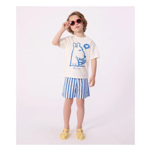 Petit Bateau - Geri Dönüştürülmüş Lif Çizgili Mayo Şortu | Mavi