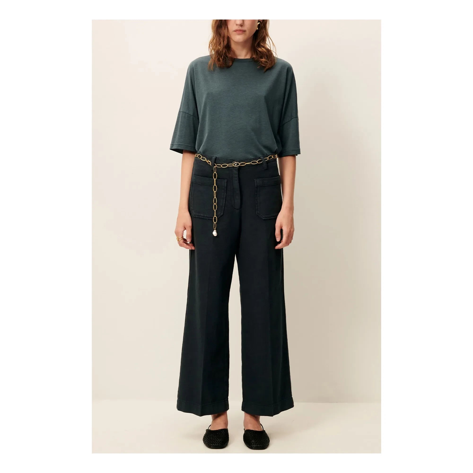 Sessùn – T-Shirt Dorel | Grau-Blau