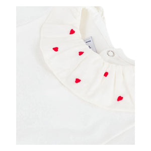 Petit Bateau – Body mit Herzdruck aus Bio-Baumwolle | Weiß