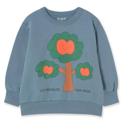 Tinycottons – Sweatshirt mit Baummotiv aus Bio-Baumwolle | Grau-Blau
