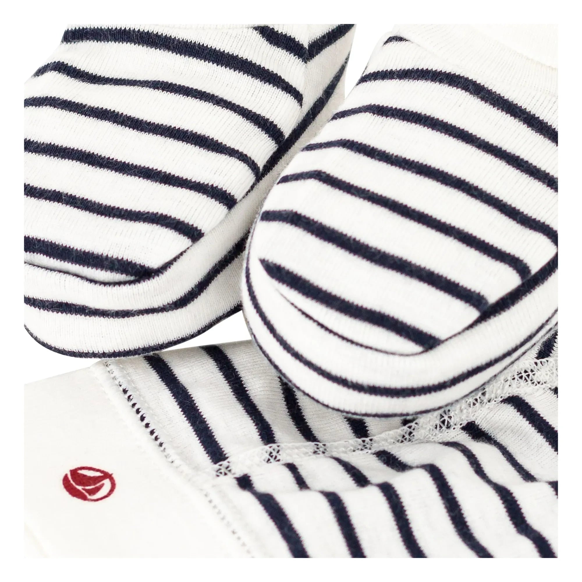Petit Bateau – Marinière Hausschuhe und Mütze Set | Marineblau