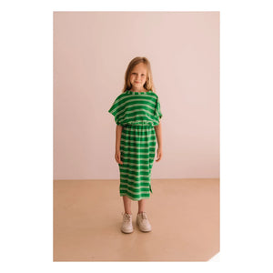 We Are Kids – Grün gestreiftes Bio-Baumwoll-Handtuchkleid