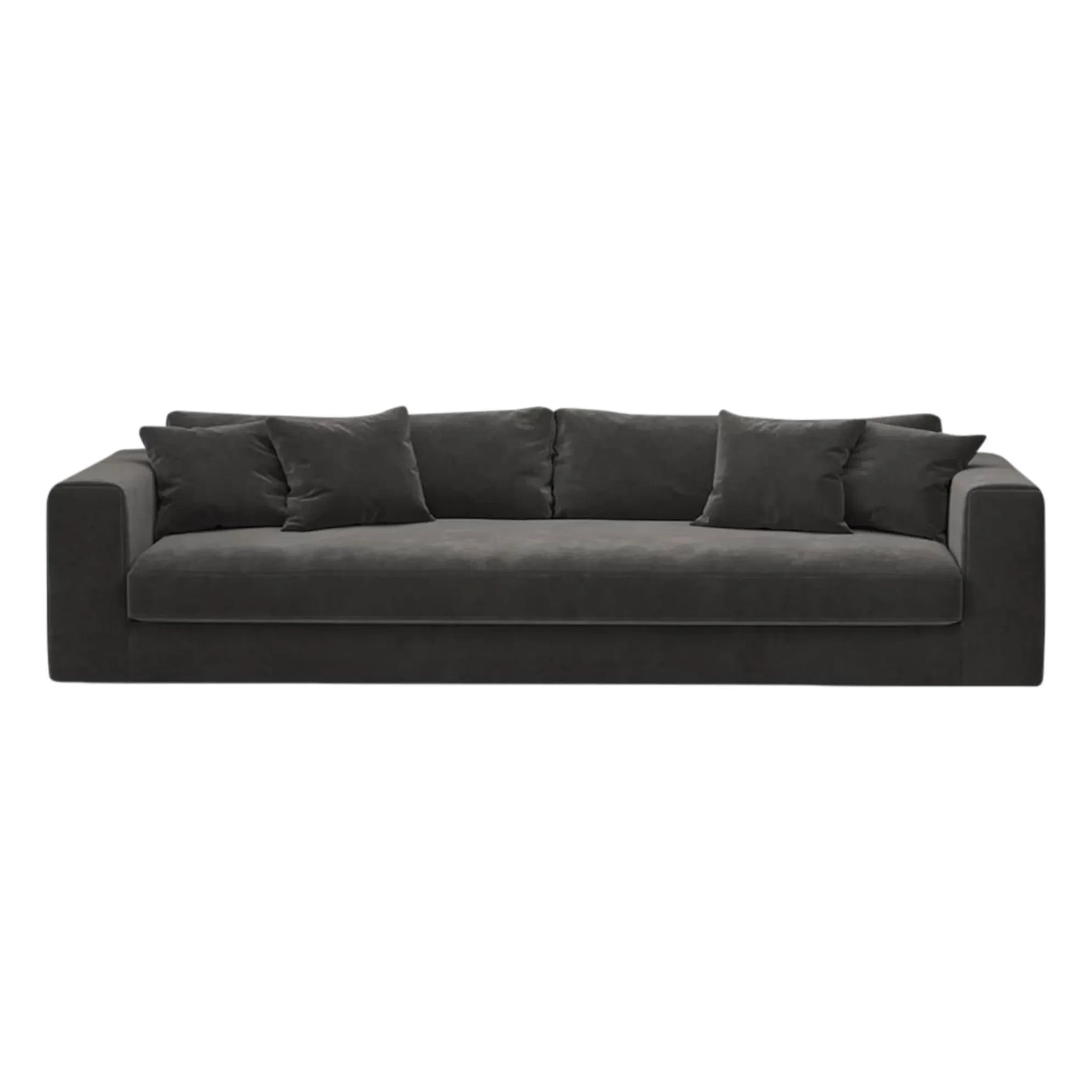Panac Edition - Bellechasse gebürstetes Samt 4-Sitzer Sofa - 260 cm | Anthrazit