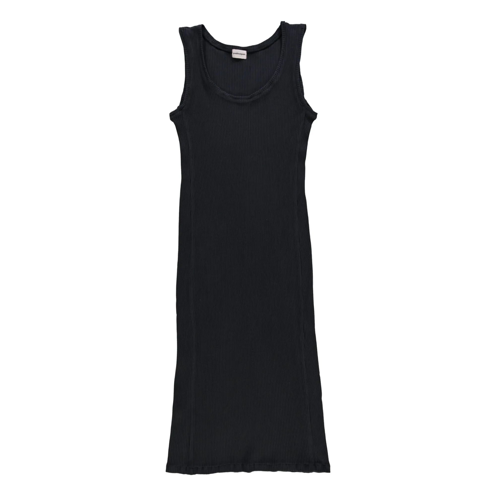 Poudre Organic - Geripptes Bohnenkleid - Damenkollektion | Schwarz