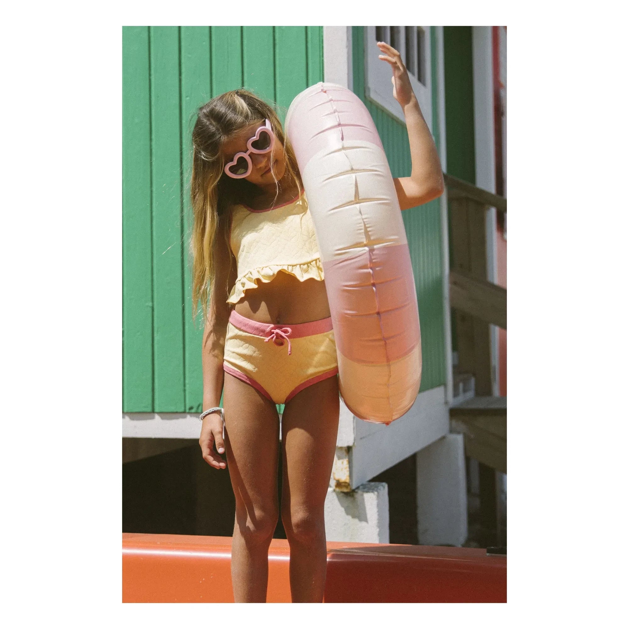 My First Cantê - Mila Feuilles Strukturierter Rüschen-Bikini | Blassgelb