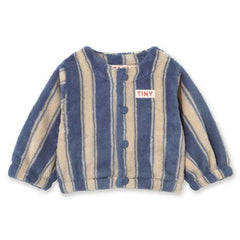 Tinycottons – Gestreifte Fleecejacke | Petrolblau