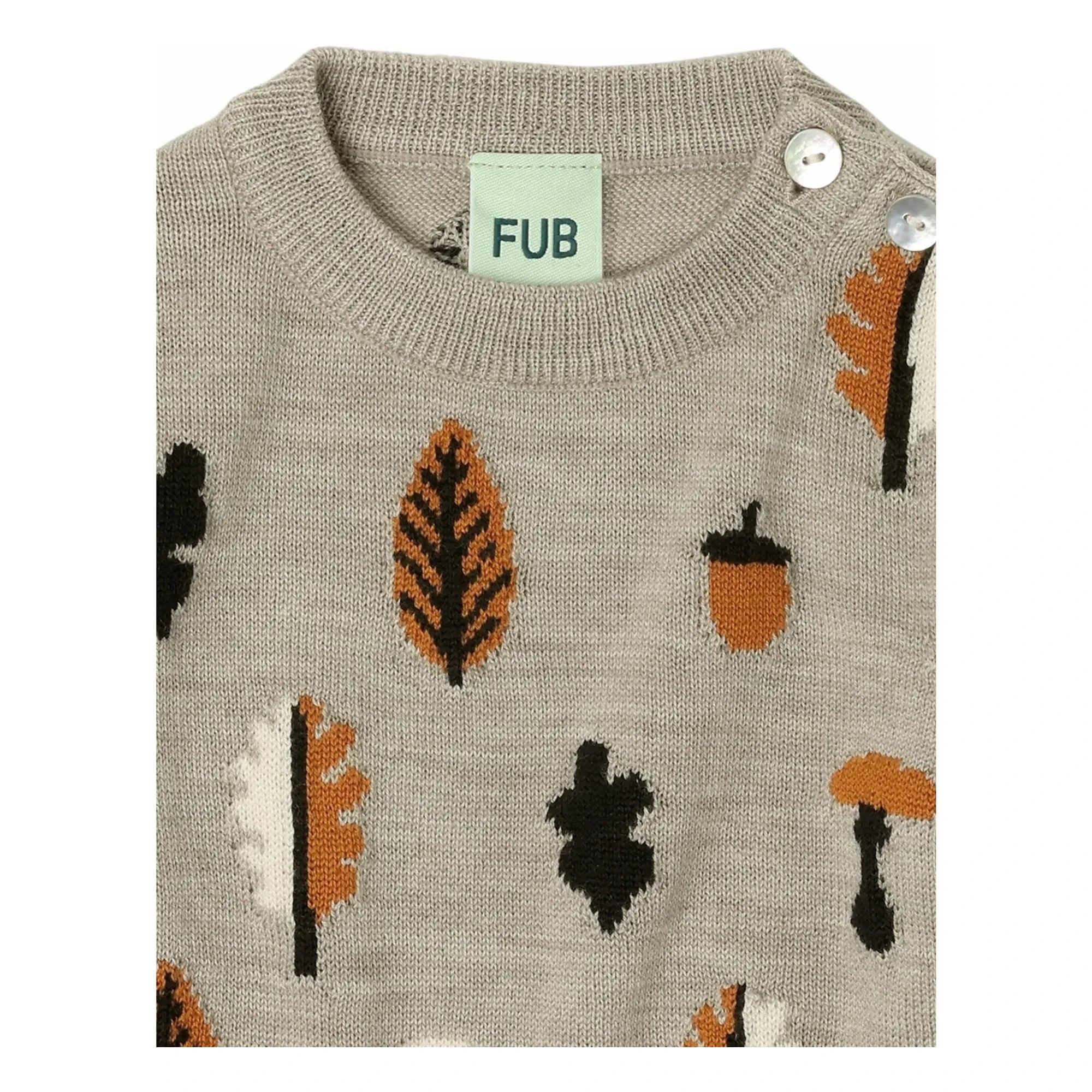 FUB - Jakarlı Merino Yün Bebek Kazak | Heather beige