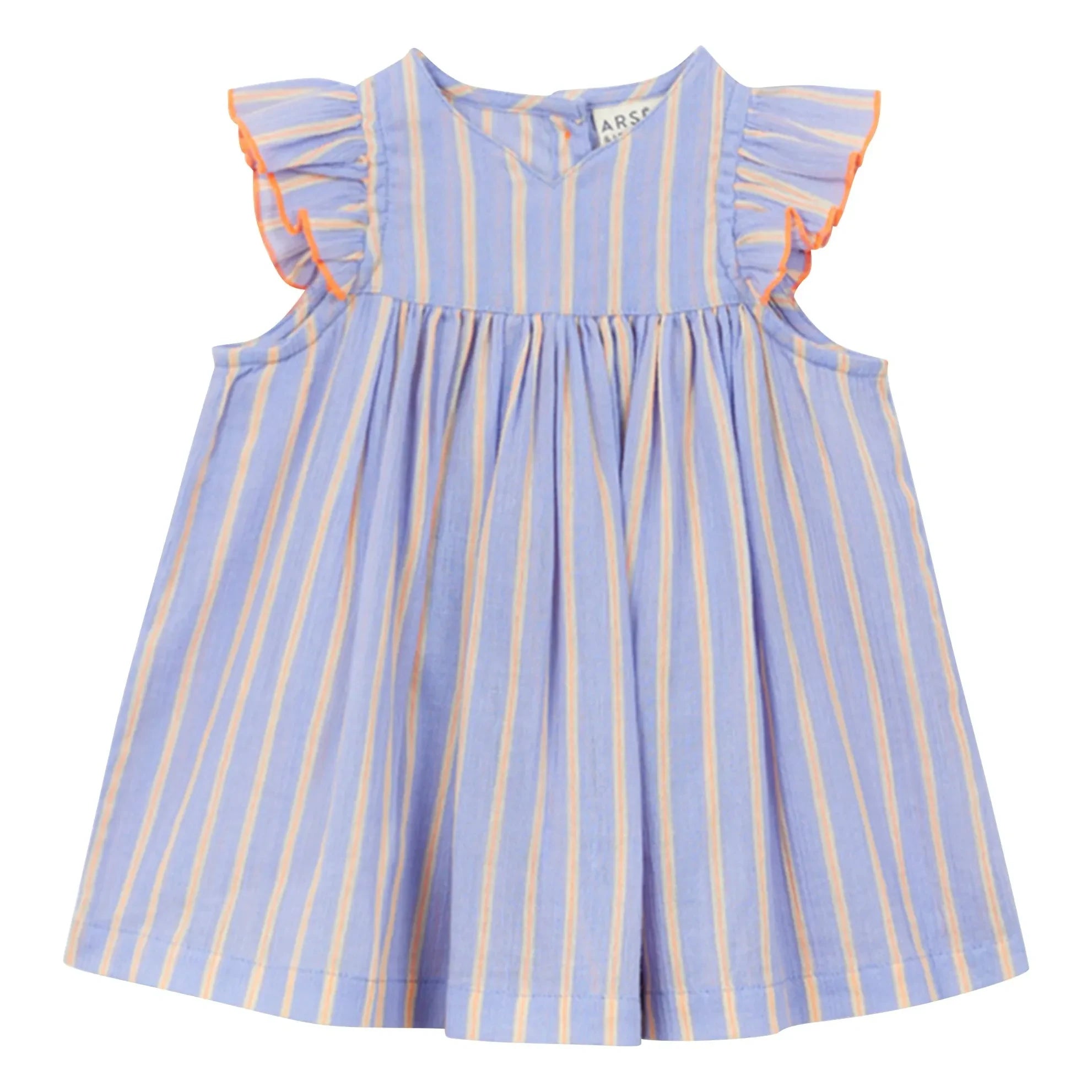 Arsène et Les Pipelettes – Gestreiftes Kleid aus Bio-Baumwolle | Lavendel