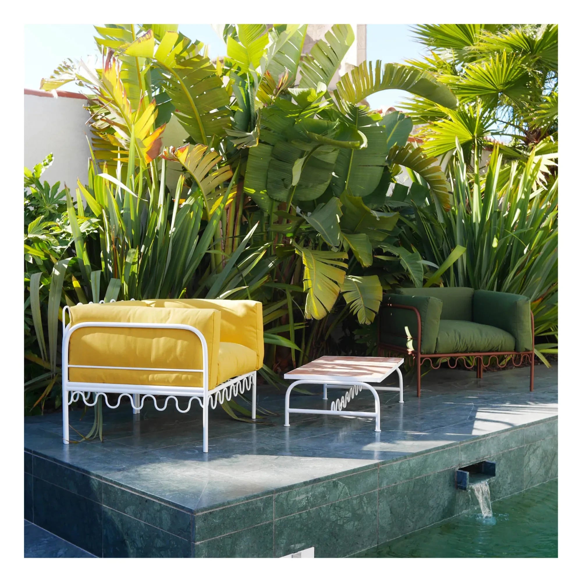 Honoré - Dolores Outdoor-Lounge-Sessel - Wasserabweisender Stoff | Gold