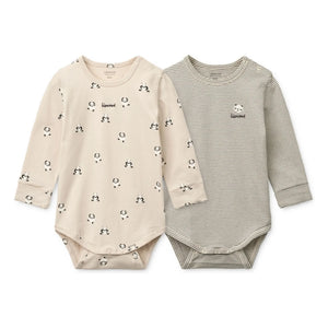 Liewood - 2er-Pack Yanni Panda Bio-Baumwoll-Body | Beige
