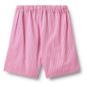 Wheat - Coral Gestreifte Bio-Baumwoll-Bermuda-Shorts | Rosa