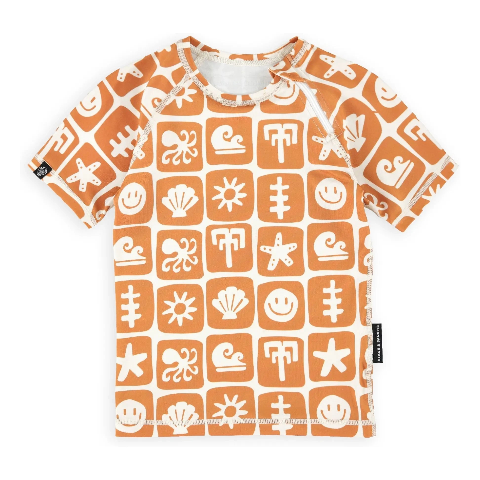 Beach & Bandits - Sea Smiley UV-Schutz T-Shirt Recycelte Fasern | Rost