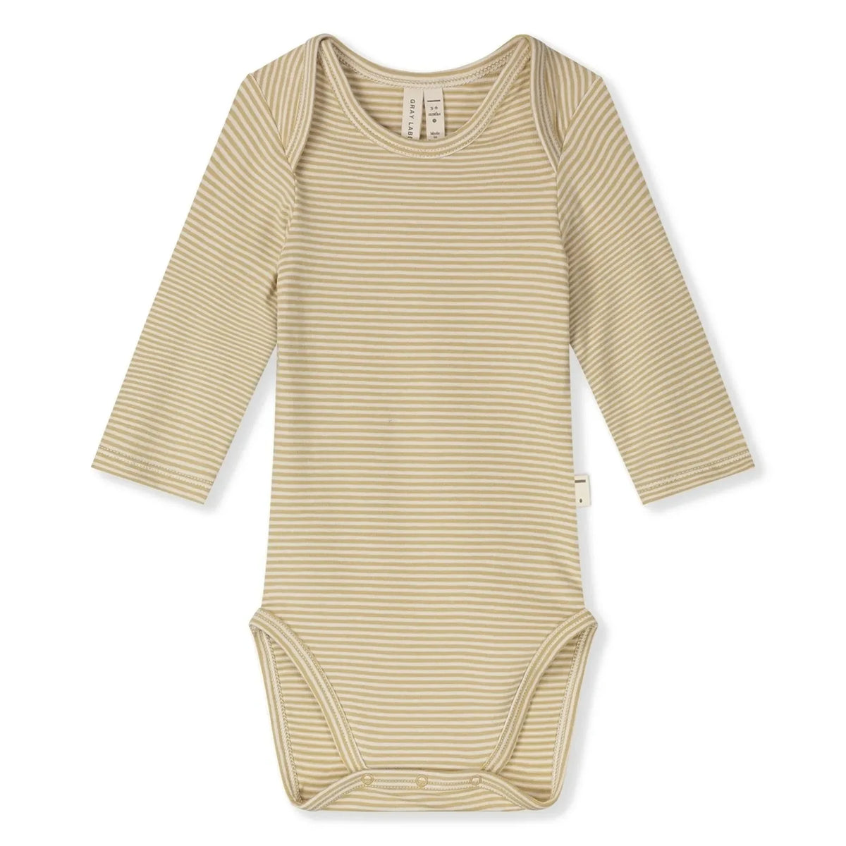 Gray Label - Çizgili Organik Pamuk Body | Hardal