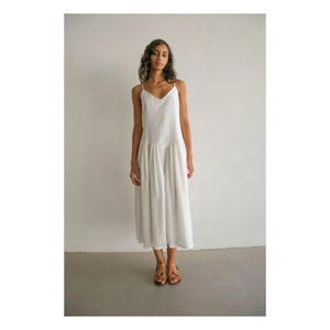 THEAVANT - Grace Kleid aus Baumwoll- und Seidenpopeline | Weiß