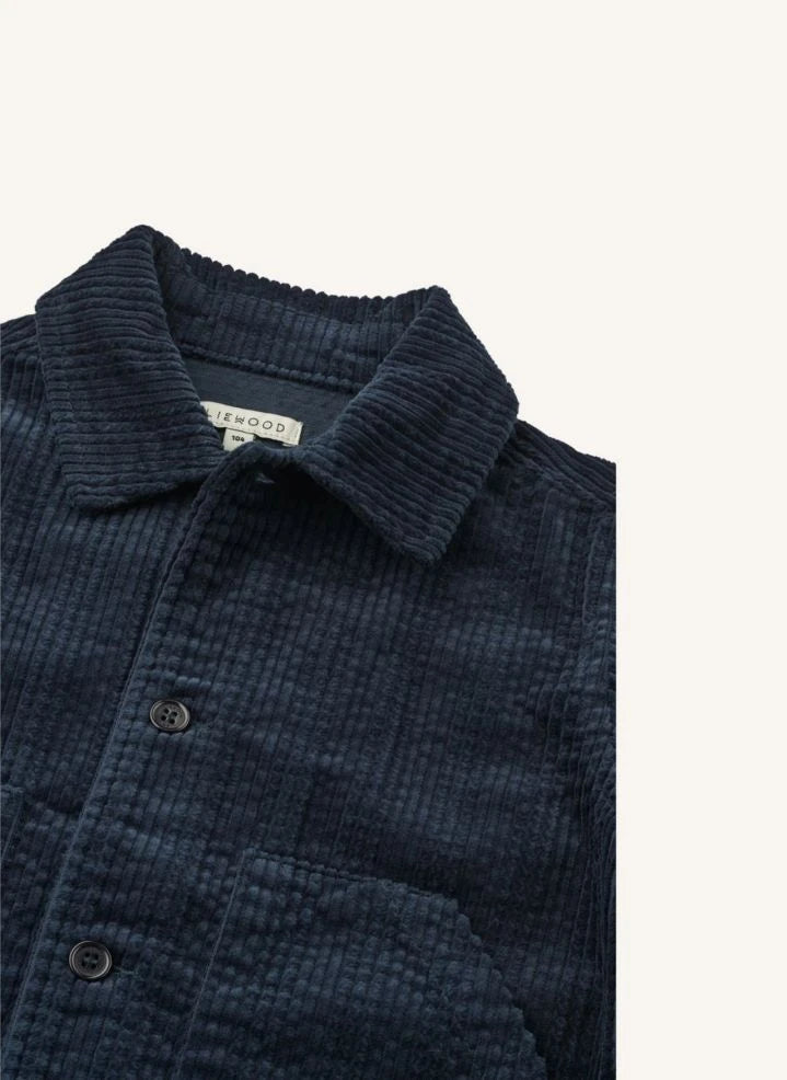 Liewood - Paulino Organische Baumwolle Velours Overshirt | Dunkelblau