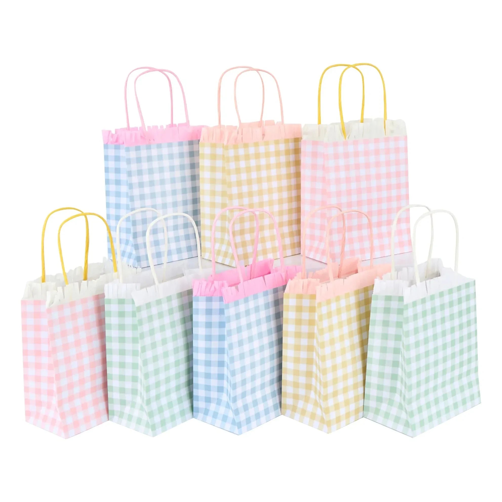 Meri Meri - Geschenkbeutel im Vichy-Muster - 8er Set