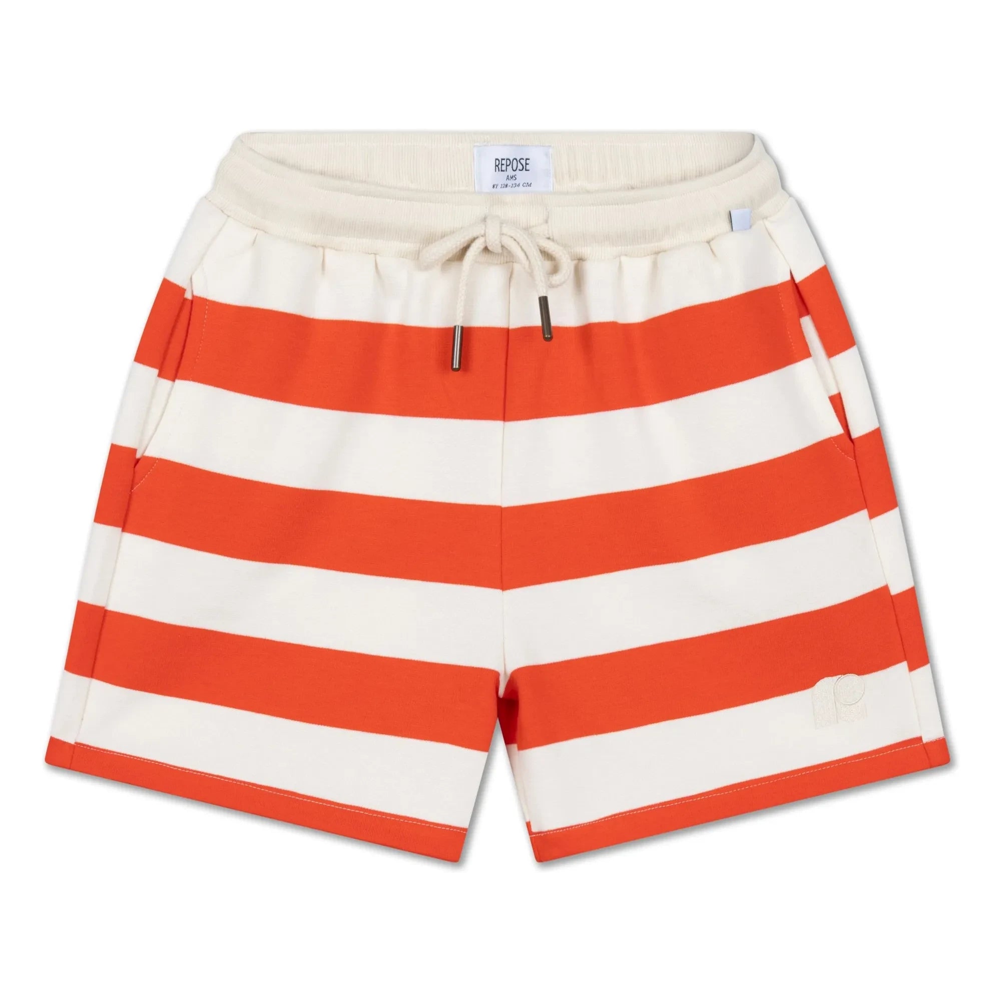 Repose AMS - Gestreifte Jogger-Shorts aus Bio-Baumwolle | Rot