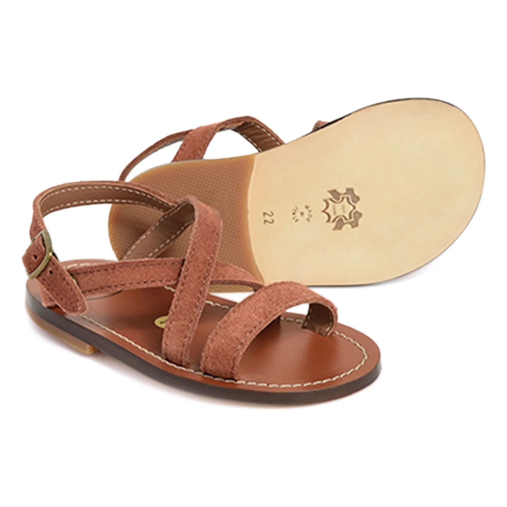 Pèpè - Gekreuzte Riemensandalen | Braun