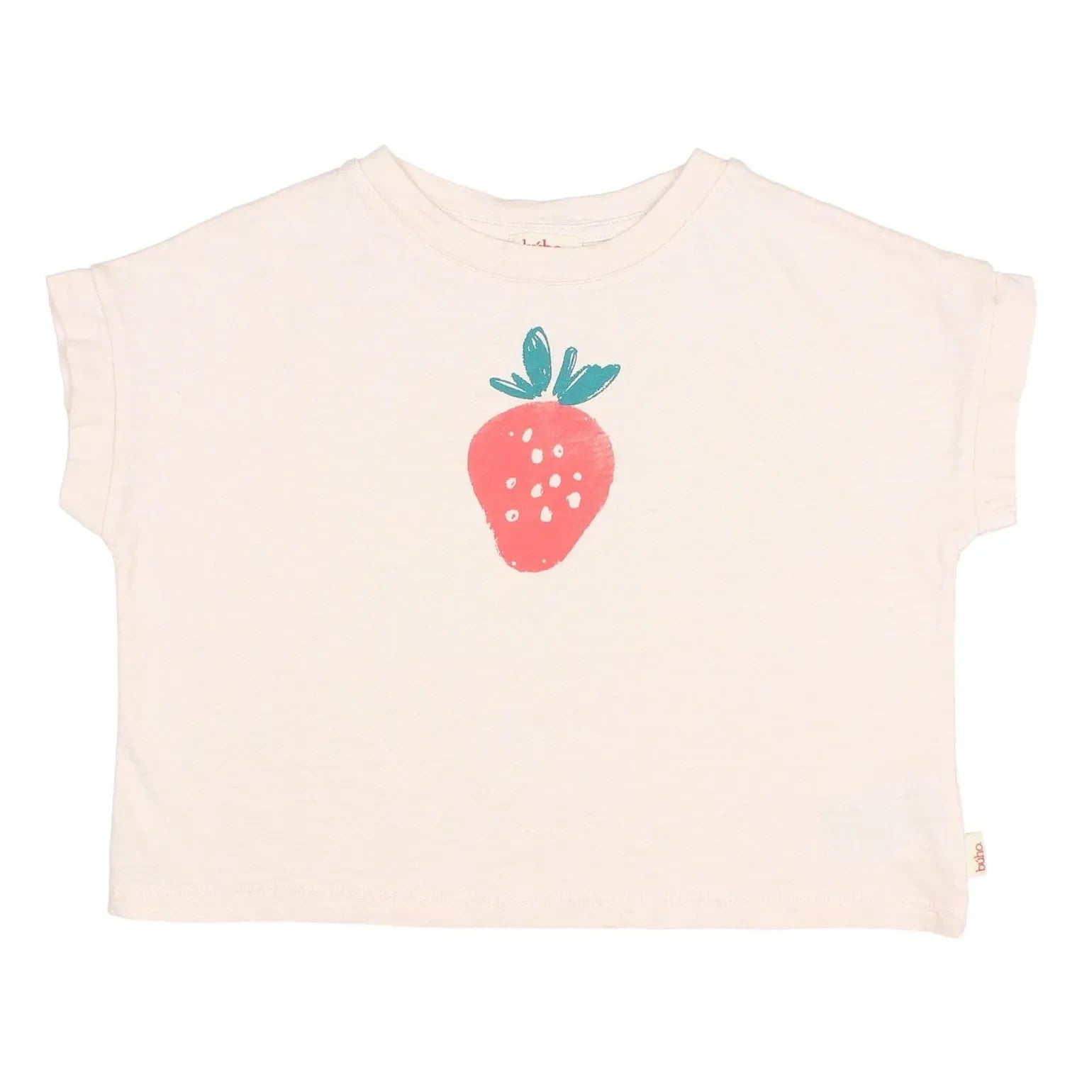 Búho - Erdbeere Bio-Baumwoll-T-Shirt | Hellrosa