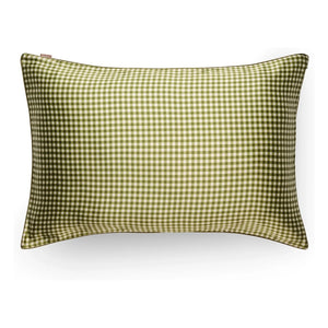 Emily's Pillow - Kissenbezug aus Maulbeerseide mit Gingham-Muster | Khaki
