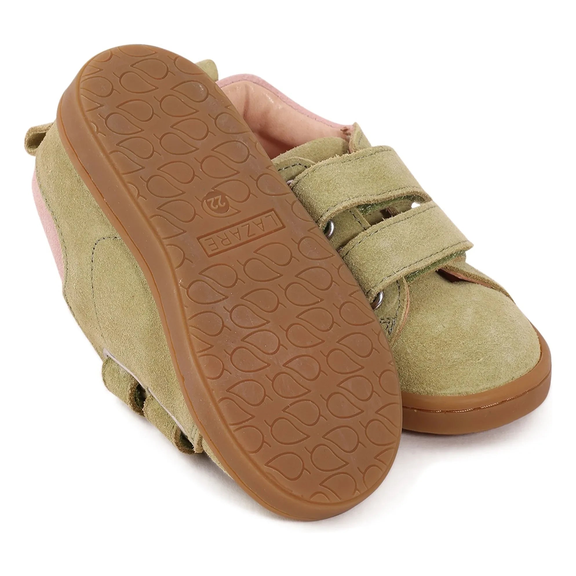 Lazare - Mahaut Fleuries Wildleder-Sneaker mit Kratzern | Mandelgrün