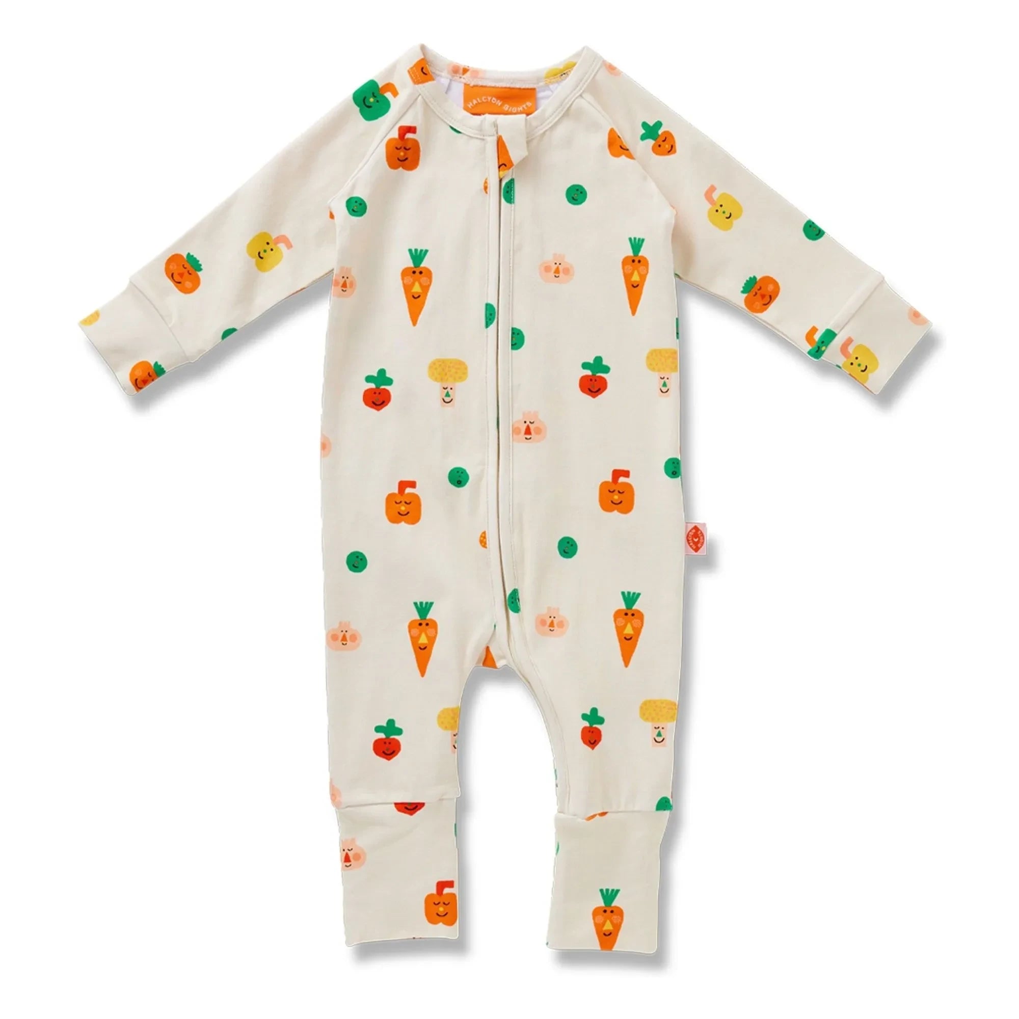 Halcyon Nights - Bio-Baumwoll-Hose mit Karotten-Print | Ecru