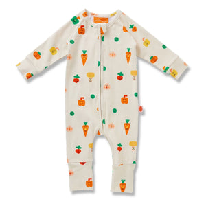 Halcyon Nights - Bio-Baumwoll-Hose mit Karotten-Print | Ecru