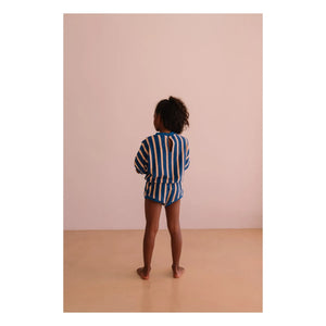 We Are Kids – Romy gestreifter Strampler aus Bio-Baumwolle | Blau