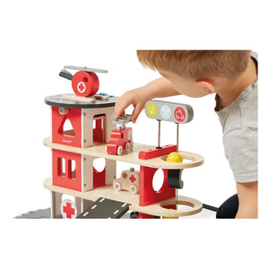 Janod - Spielzeug-Feuerwehrwache