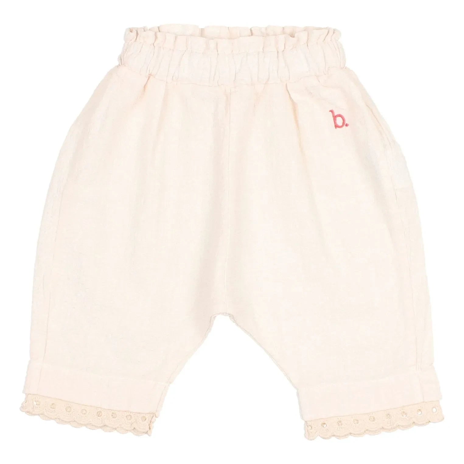 Búho - Babyhose aus Bio-Baumwolle mit Spitze | Blassrosa