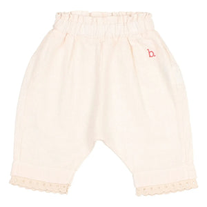 Búho - Babyhose aus Bio-Baumwolle mit Spitze | Blassrosa