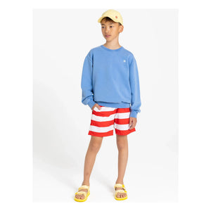 Smallable Kid - Archie Gestreifte Badeshorts | Dunkelrot