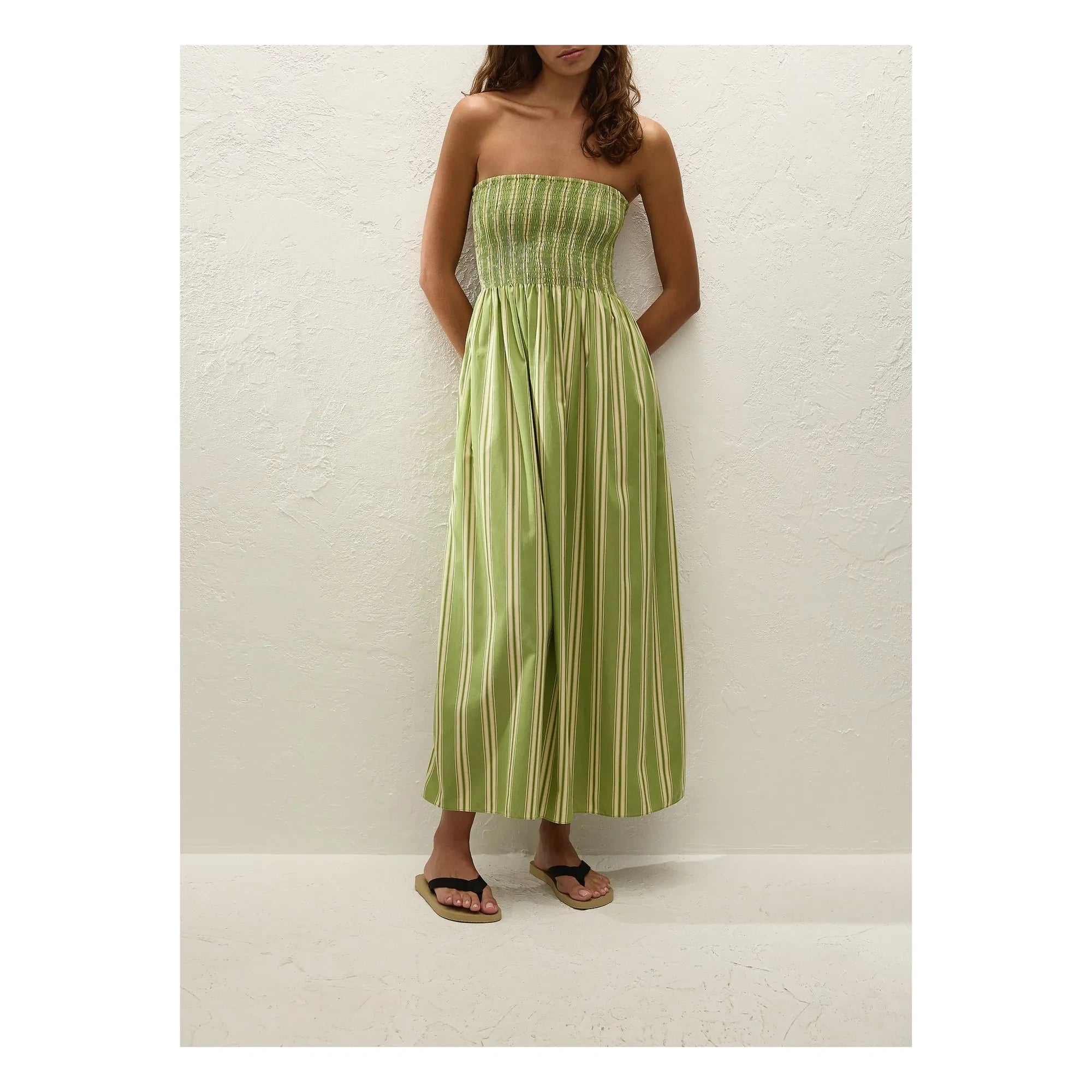Faithfull the Brand - Jamie Gestreiftes Kleid | Grün