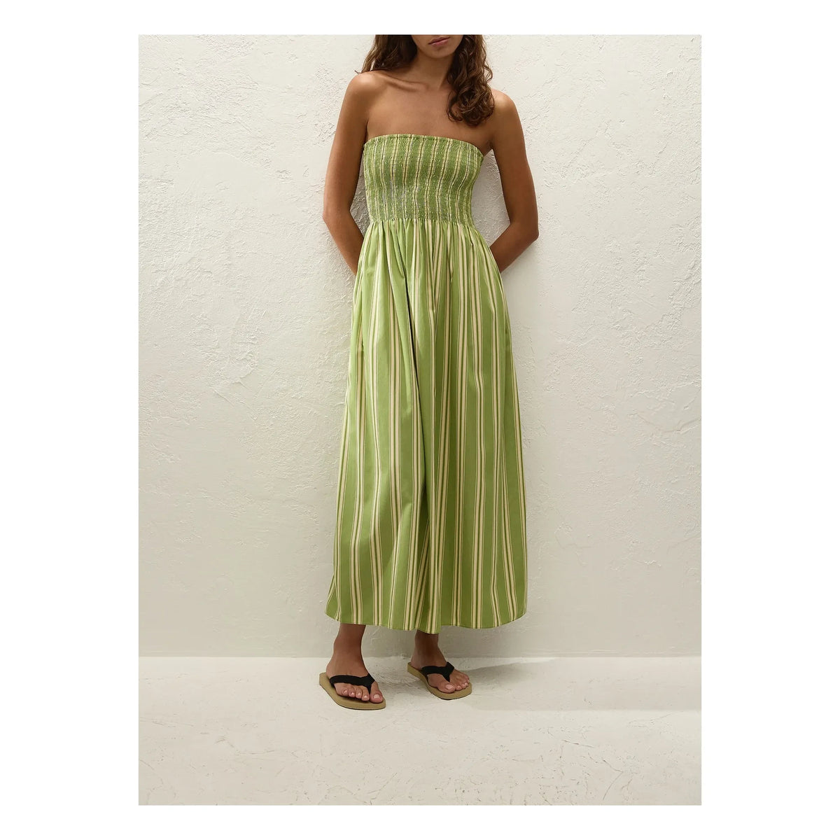 Faithfull the Brand - Jamie Gestreiftes Kleid | Grün