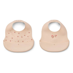 Liewood - Ember Silikon-Lätzchen - 2er-Set | Mini Butterfly/Apple blossom