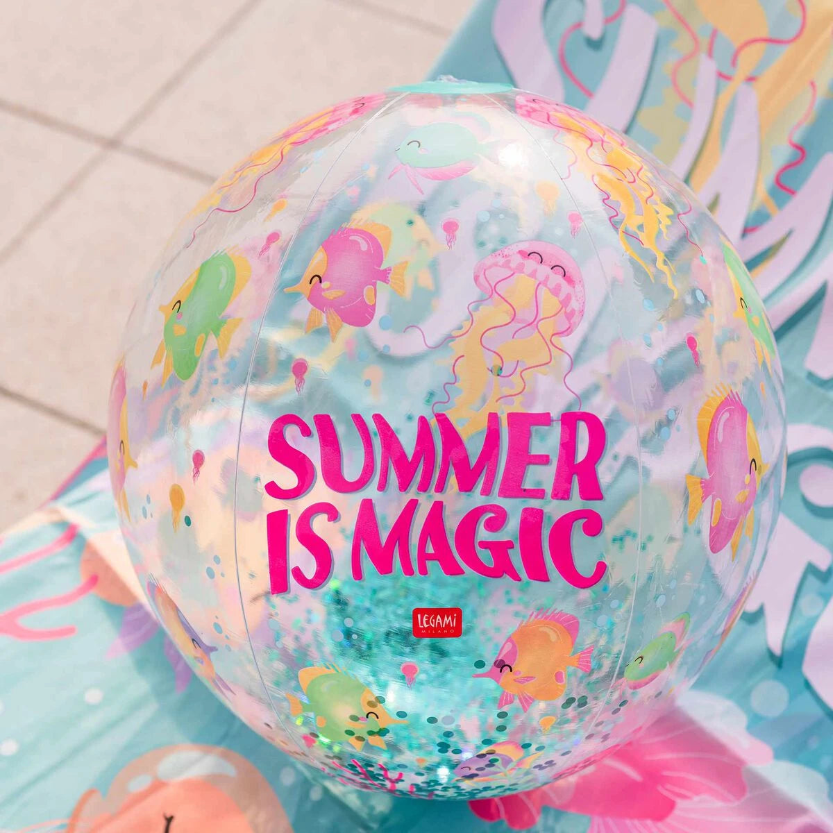 Legami - Summer is Sihir aufblasbarer Strandball - Glitzer Strandball