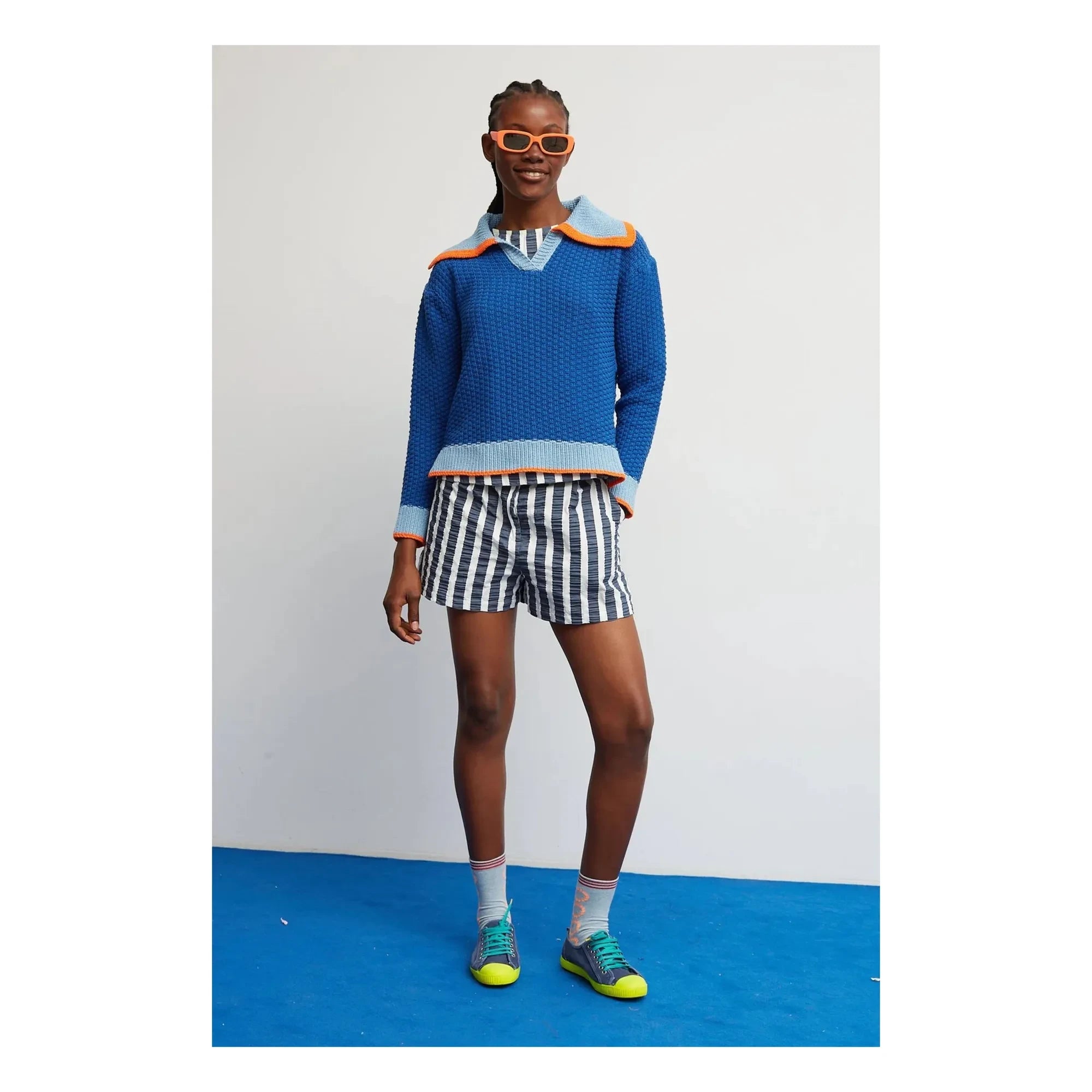 Dr Bloom - Gestreifte Shorts | Dunkelblau