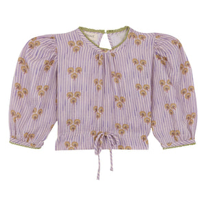 birinit - Cinca Gestreifte Bio-Baumwollbluse | Mauve