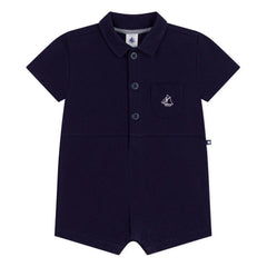Petit Bateau - Spielanzug mit Polokragen | Dunkelblau