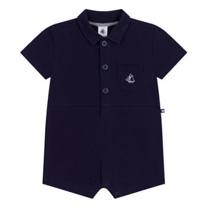 Petit Bateau - Spielanzug mit Polokragen | Dunkelblau