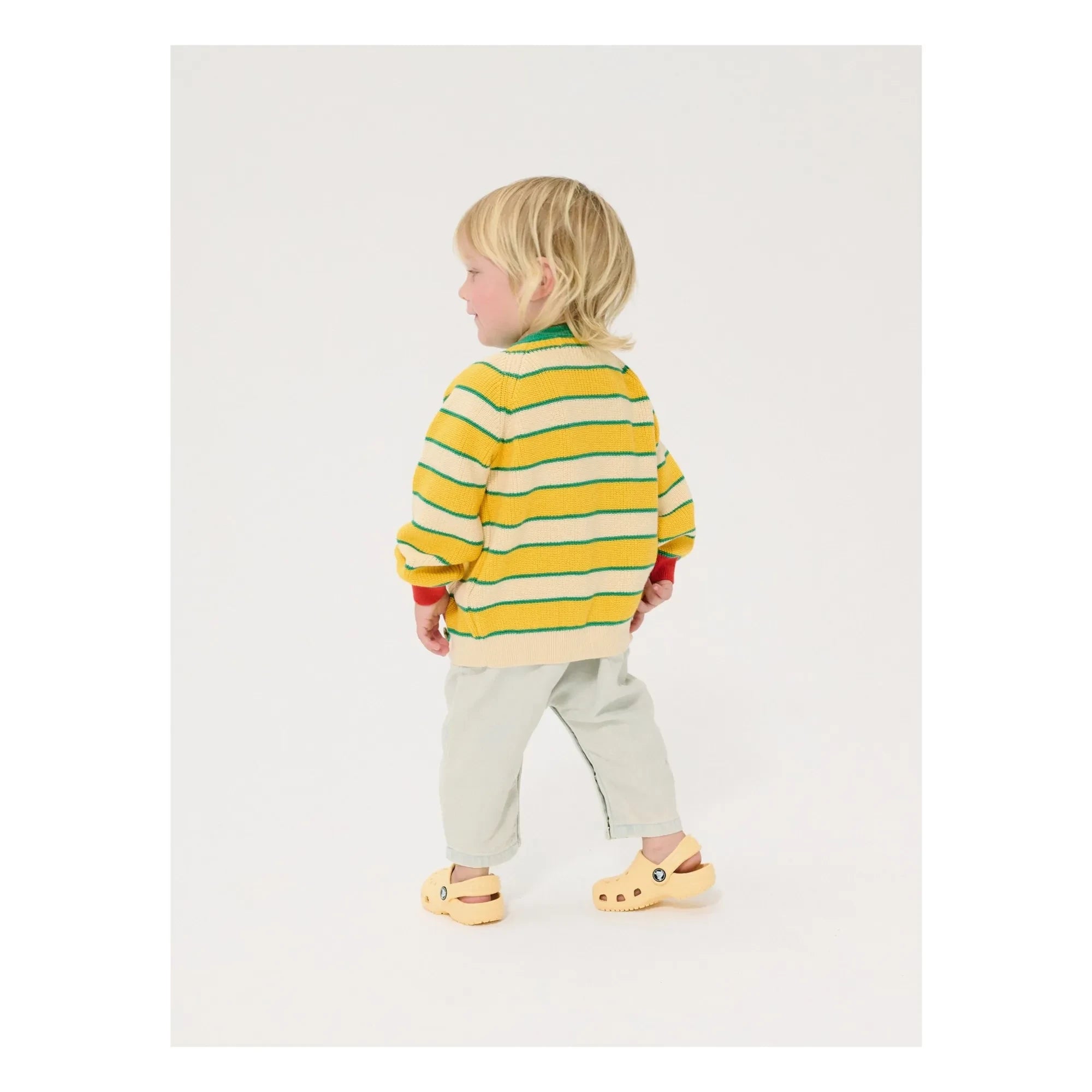 Bobo Choses - Gestreifte Bio-Baumwoll-Babyjacke | Gelb