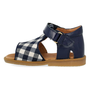 Angulus - Karierte Sandalen | Dunkelblau
