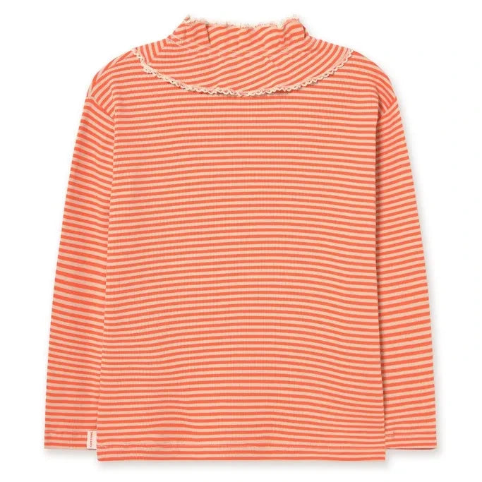 Tinycottons – Geripptes Streifen-T-Shirt aus Bio-Baumwolle | Rot