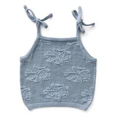Soor Ploom - June Fleurs Bio-Baumwoll-Trägertop | Eisblau